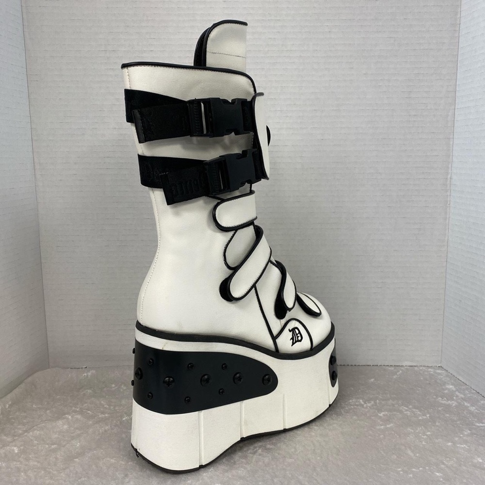 Demonia Kera 108 White Vegan Leather Platform Boot - Picture 4 of 4